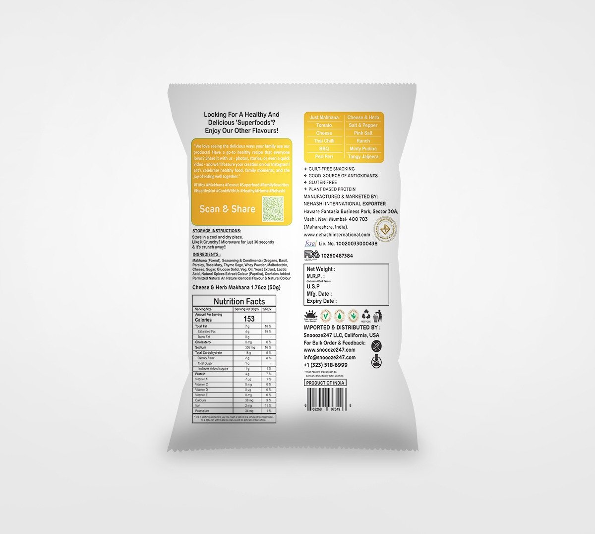 cheese & herb makhana fitfoxnut