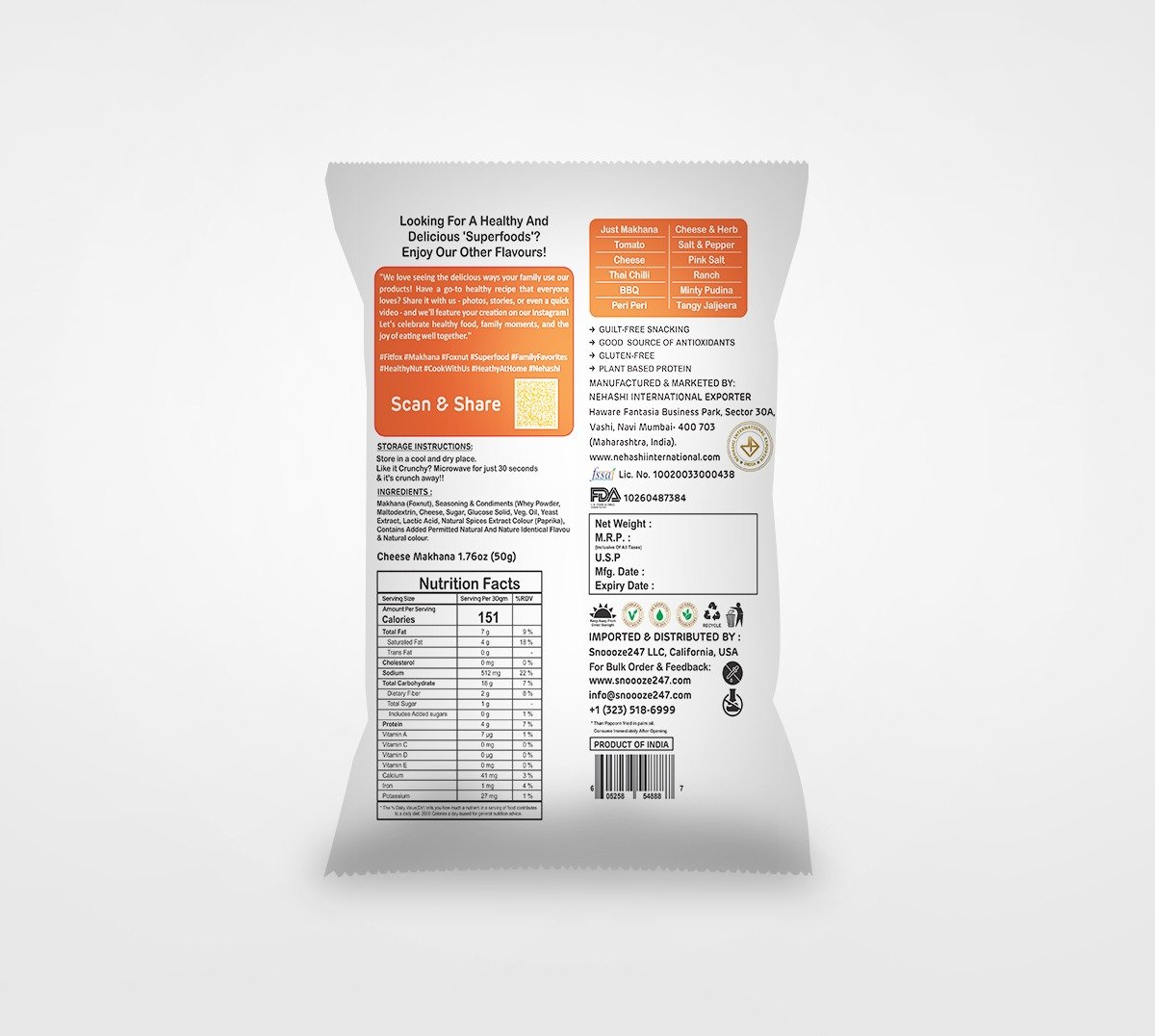 cheese makhana fitfoxnut