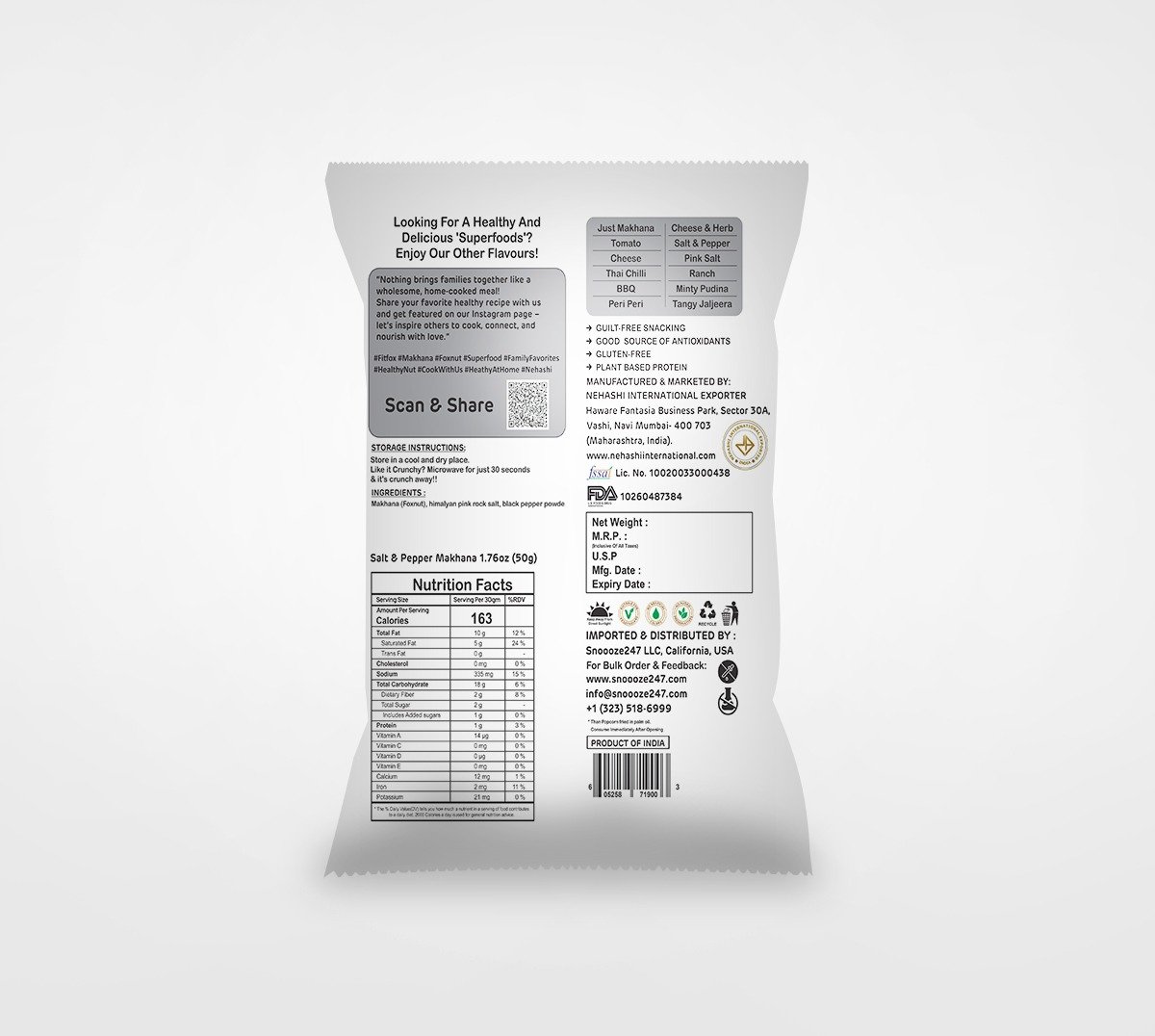 salt and papper makhana fitfox